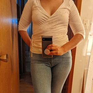 Cream colored Express top, women's size medium